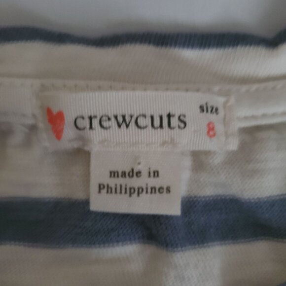 J. Crew Crewcuts Kids Girls Striped Asymmetrical Peplum Long Sleeve Top Size 8 - Picture 7 of 13